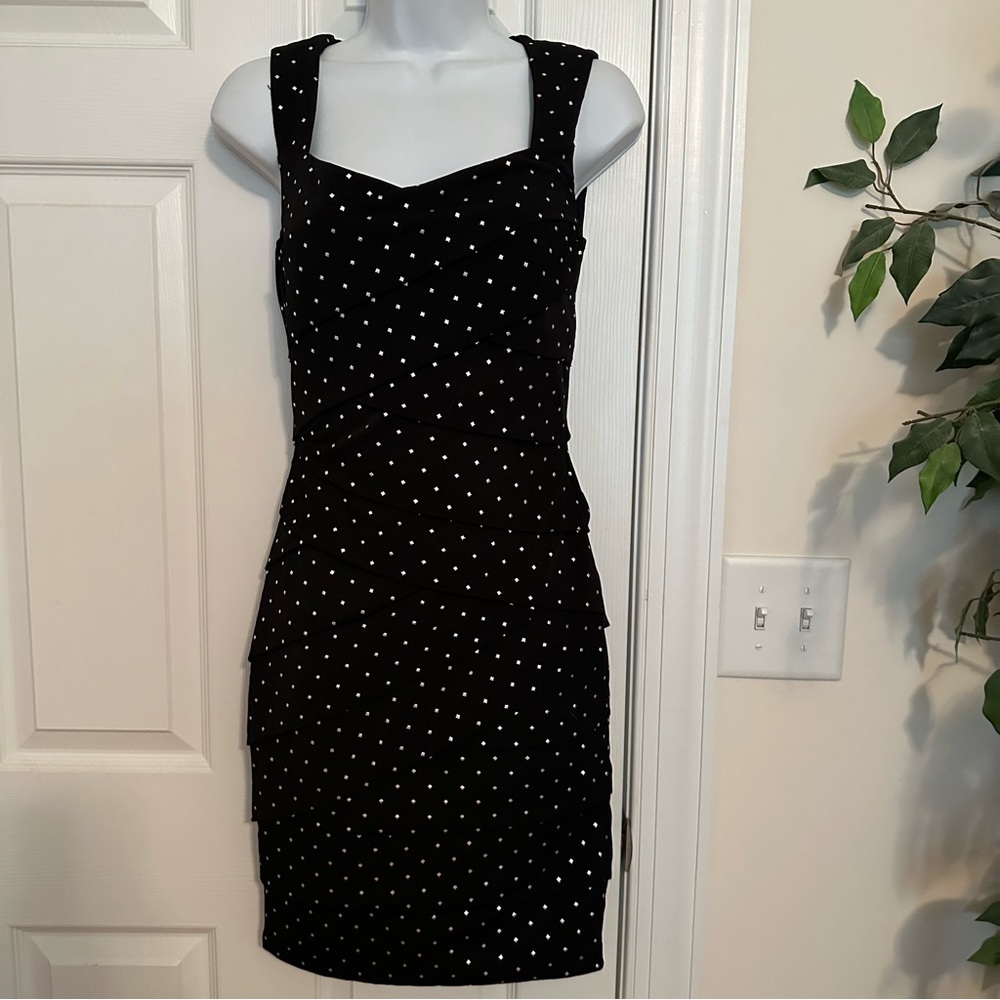 White House Black Market Black and White Polka Dot Mini Dress